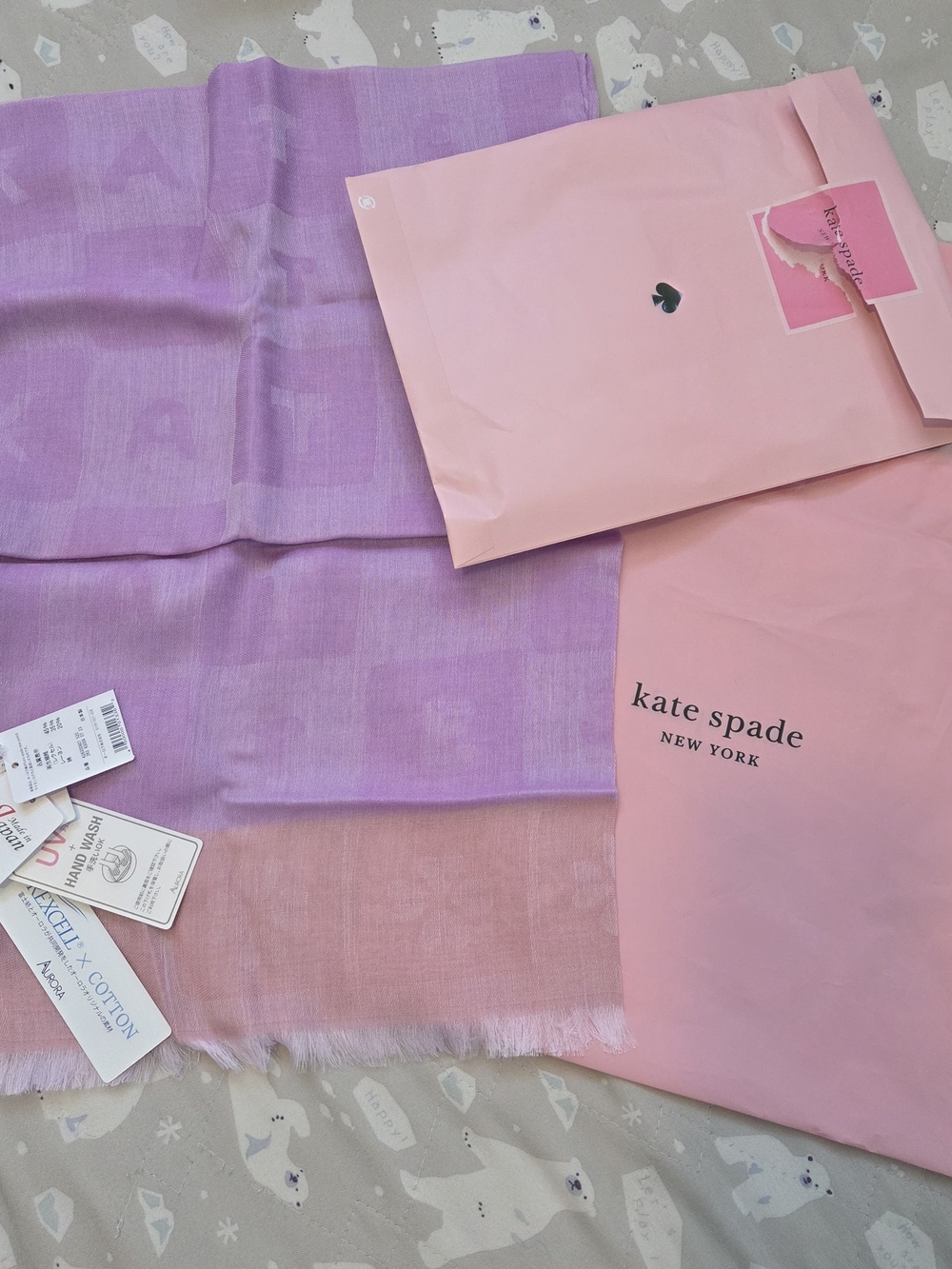 kate spade New York Purple And Pink Ombre Lightweight Scarf (New With Tag)